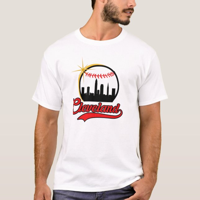 Cleveland Baseball T-Shirt Skyline (Front)