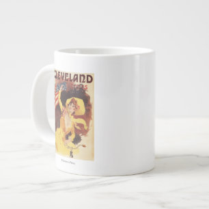 Cleveland Bicycles American Girl in Yellow Large Coffee Mug