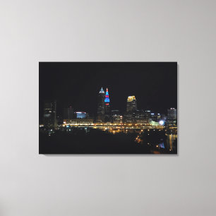 Cleveland Bright Lights Big City Canvas Print