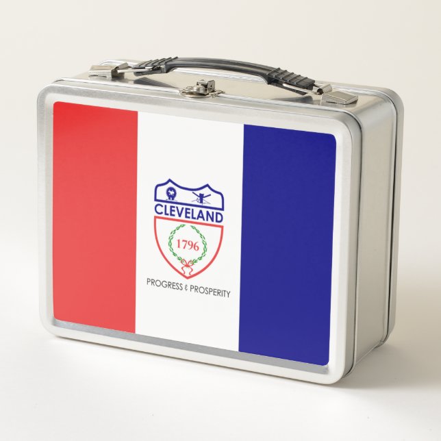 Cleveland city flag metal lunch box (Front)