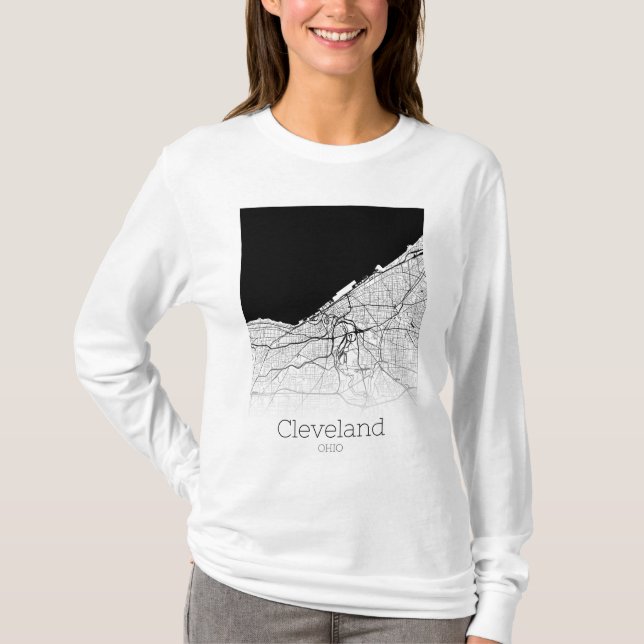 Cleveland City Map T-Shirt (Front)
