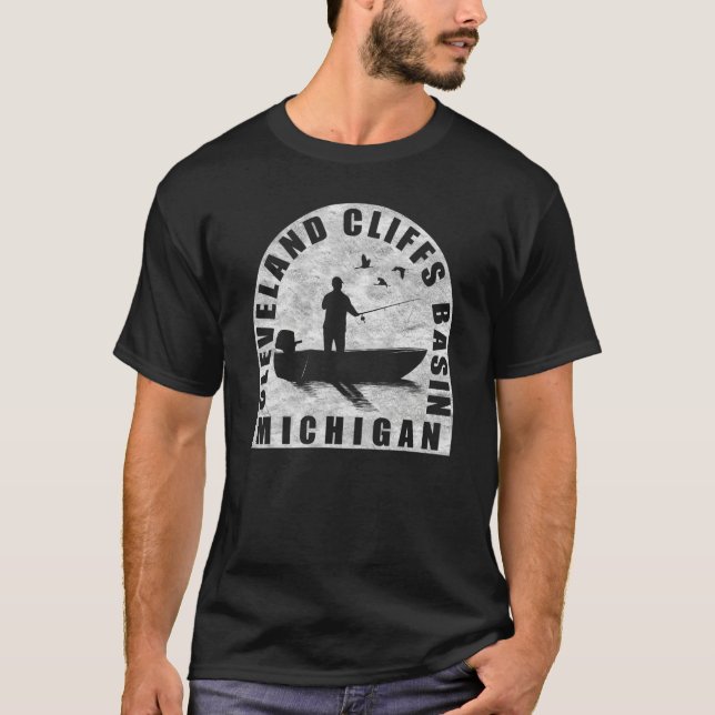 Cleveland Cliffs Basin Fishing Michigan T-Shirt (Front)