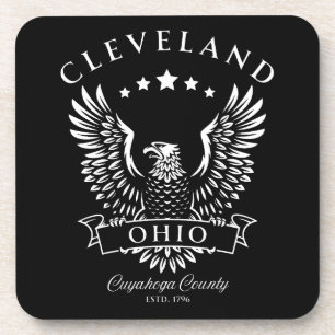 Cleveland Cuyahoga County Ohio Vintage Eagle Coaster