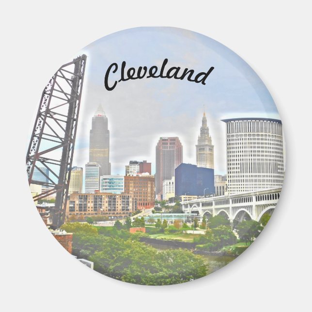 Cleveland Essence ( River Bank View) Magnet (Front)