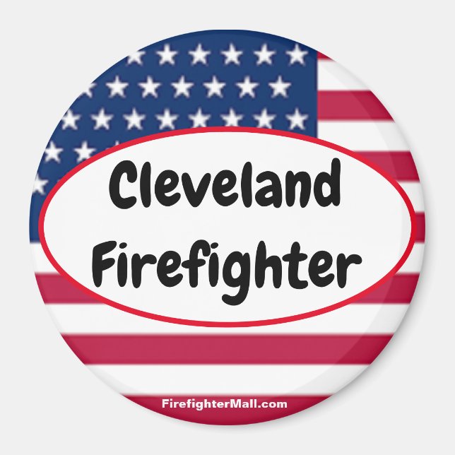 Cleveland Firefighter patriotic magnet (Front)