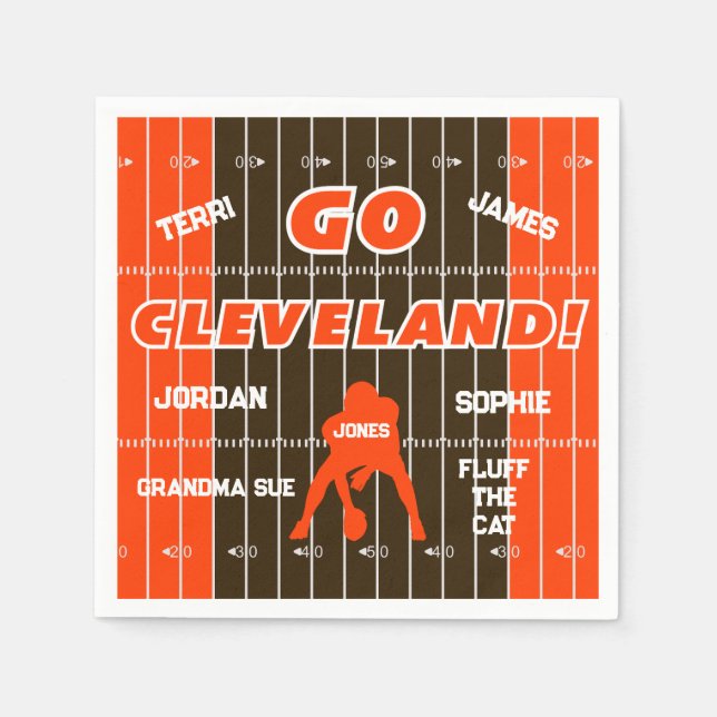 Cleveland Football Fan Paper Napkin (Front)