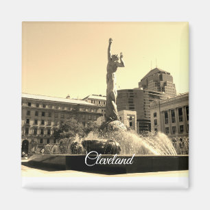 Cleveland Fountain (Sepia) Magnet