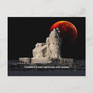 Cleveland frozen lighthouse postcard