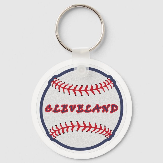 Cleveland Hometown Indian Tribe for Baseball Fans  Key Ring (Front)