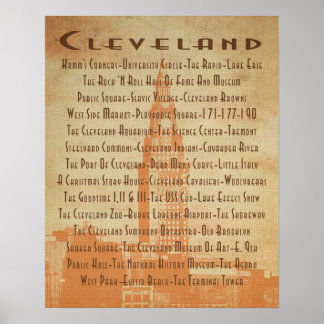Cleveland - It's Landmarks and Neighbourhoods Poster