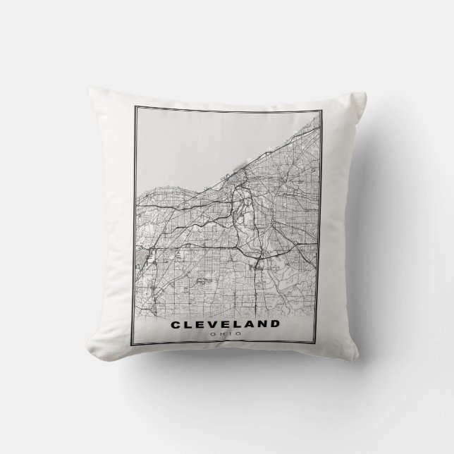 Cleveland Map Cushion (Front)