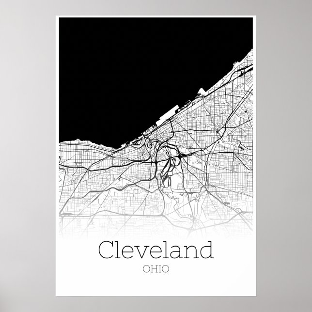 Cleveland Map - Ohio - City Map Poster (Front)