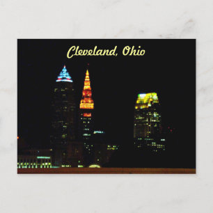 Cleveland Night Skyline Postcard