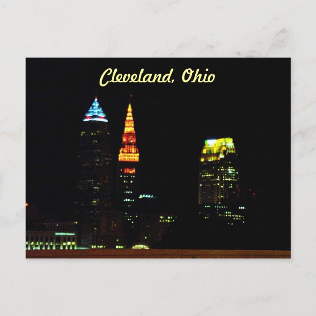 Cleveland Night Skyline Postcard (Front)