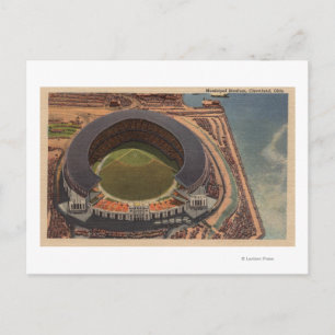 Cleveland, OH - Aerial of Municipal Baseball Postcard