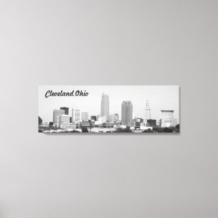 Cleveland OH B&W Lake Skyline Canvas Print