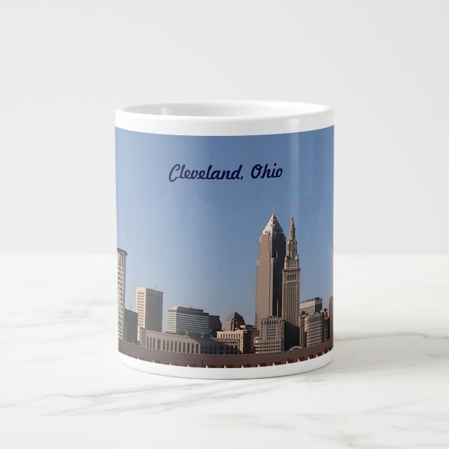 Cleveland, OH Blue Skyline Jumbo Speciality Mug (Front)