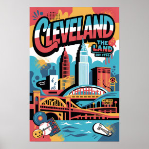 Cleveland OH Graffiti Urban Travel Poster