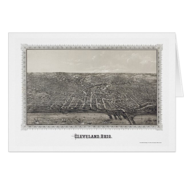 Cleveland, OH Panoramic Map - 1887 (Front Horizontal)