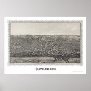 Cleveland, OH Panoramic Map - 1887 Poster