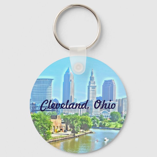 Cleveland, OH Photo Paint Riverview Keychain (Front)
