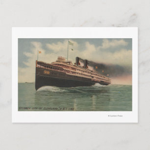 Cleveland, OH - Steamer City of Cleveland Postcard