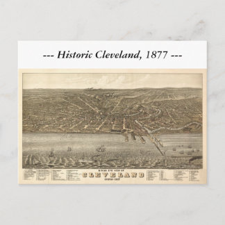 Cleveland Ohio 1877 Map Postcard