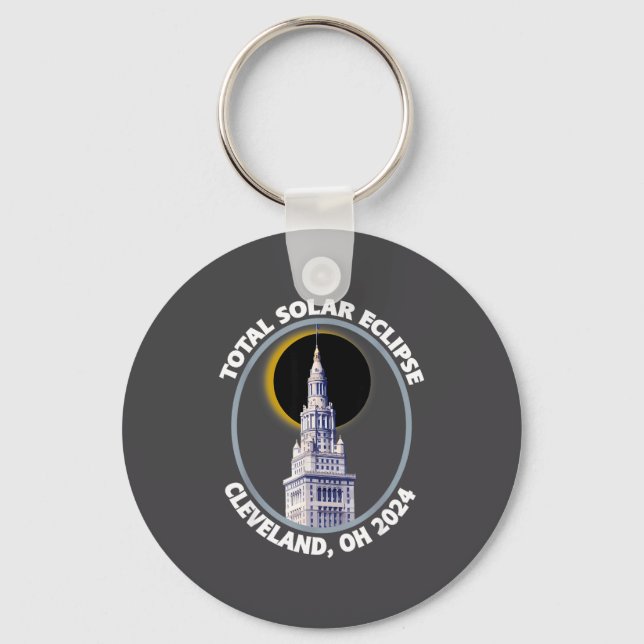 Cleveland Ohio 2024 Total Solar Eclipse Path Of To Key Ring (Front)