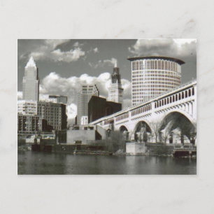 Cleveland Ohio Black and White Postcard