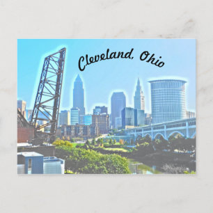 Cleveland, Ohio Blue Riverview Postcard