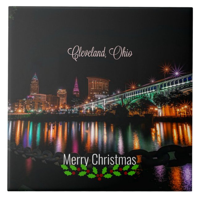Cleveland, Ohio Christmas Tile (Front)