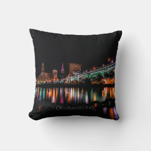 Cleveland Ohio cityscape Cushion