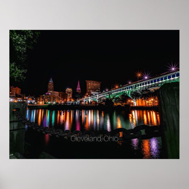 Cleveland Ohio cityscape Poster (Front)