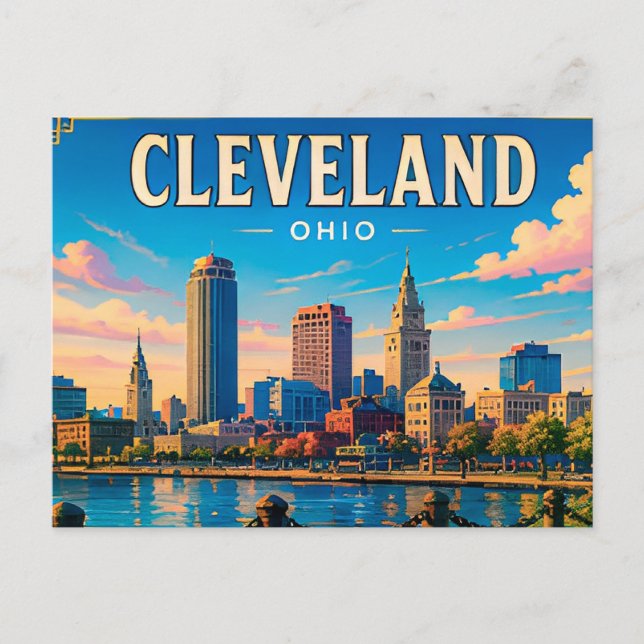 🌆 Cleveland Ohio Downtown Visit  Postcard (Front)