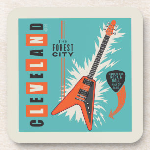 Cleveland Ohio   Electric Guitar Coaster