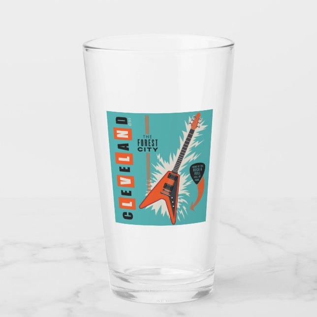 Cleveland Ohio | Electric Guitar Glass (Front)