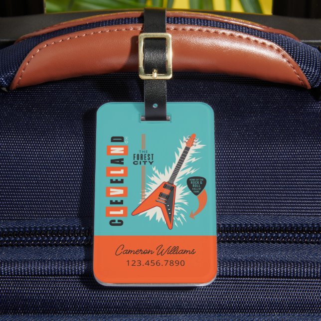 Cleveland Ohio | Electric Guitar Luggage Tag (Front Insitu 2)