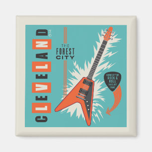 Cleveland Ohio   Electric Guitar Magnet
