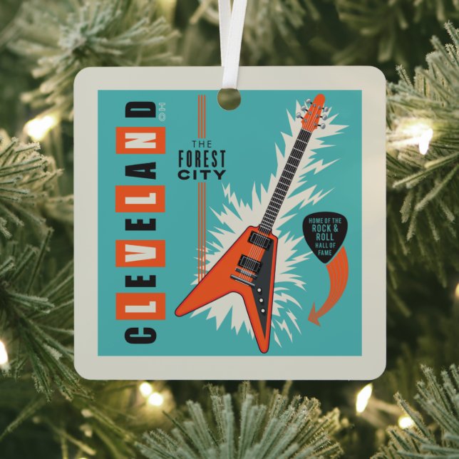Cleveland Ohio | Electric Guitar Metal Tree Decoration (Insitu)