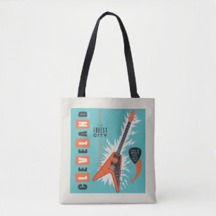 Cleveland Ohio   Electric Guitar Tote Bag