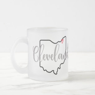 Cleveland Ohio  Frosted Glass Coffee Mug