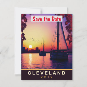 Cleveland Ohio Harbour Sailboat Wedding Invitation