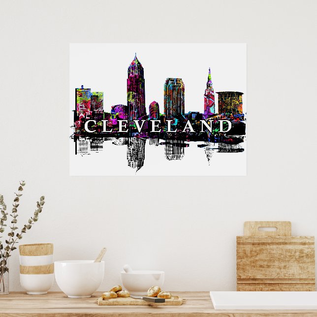 Cleveland, Ohio in graffiti Poster (Kitchen)