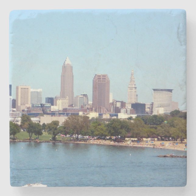 Cleveland, Ohio Lake View Stone Coaster (Front)
