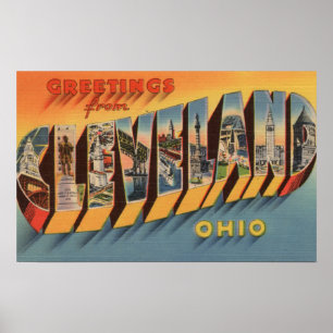 Cleveland, Ohio - Large Letter Scenes 2 Poster