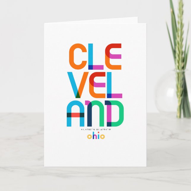 Cleveland Ohio Mid Century, Pop Art, Card (Front)