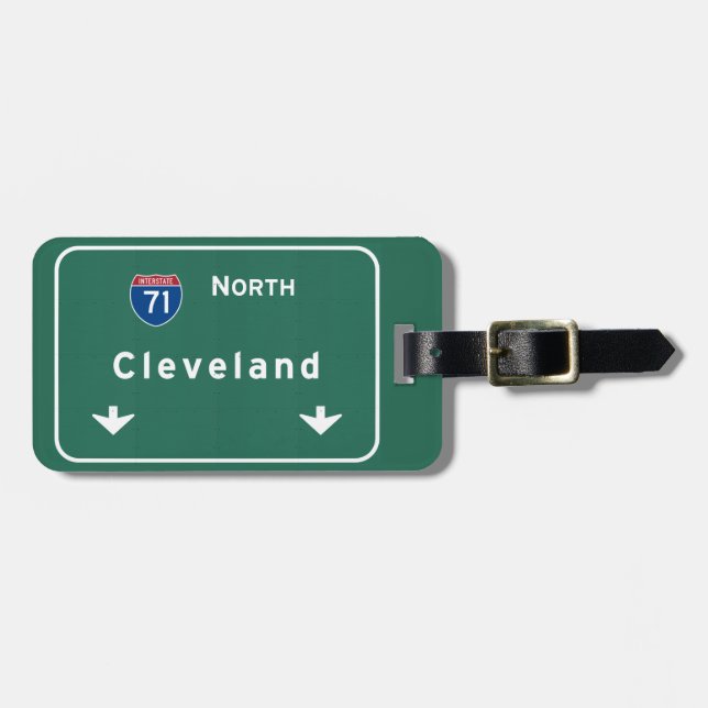 Cleveland Ohio oh Interstate Highway Freeway : Luggage Tag (Front Horizontal)