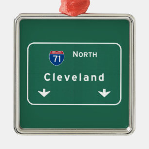 Cleveland Ohio oh Interstate Highway Freeway : Metal Tree Decoration