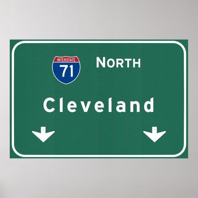 Cleveland Ohio oh Interstate Highway Freeway : Poster (Front)