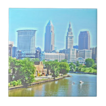 Cleveland, Ohio Paint Effect Decorative Tile
